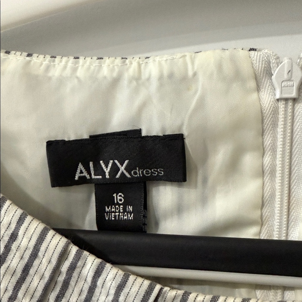 ALYX Gray and White Striped Mini Dress SIZE 16 - Picture 4 of 12